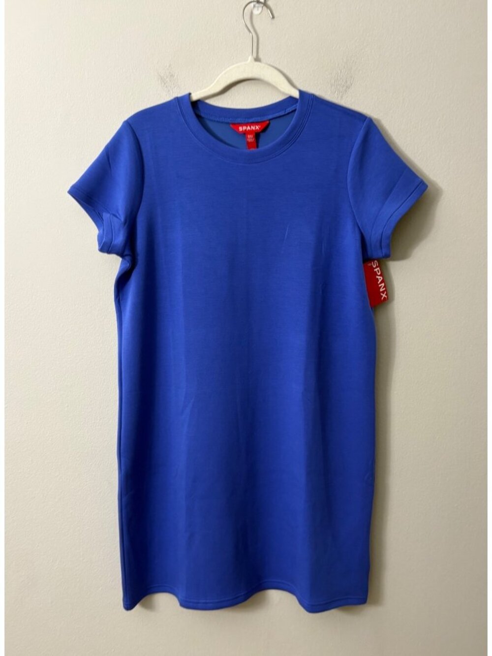 NEW Spanx Air Essentials T-Shirt Mini Dress Short Sleeve Cosmo Blue Medium